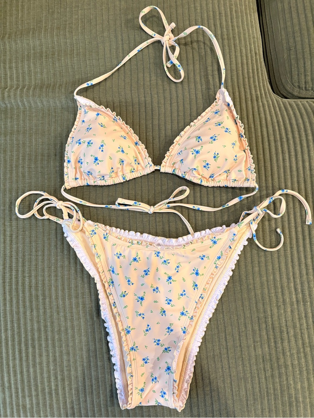 Yellow Floral Bikini Set Sz L